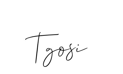 Make a beautiful signature design for name Tgosi. With this signature (Allison_Script) style, you can create a handwritten signature for free. Tgosi signature style 2 images and pictures png