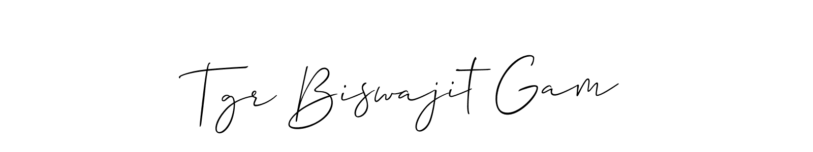 Here are the top 10 professional signature styles for the name Tgr Biswajit Gam. These are the best autograph styles you can use for your name. Tgr Biswajit Gam signature style 2 images and pictures png