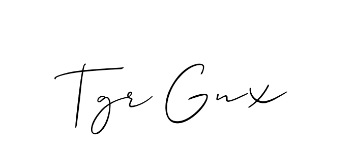 Tgr Gnx stylish signature style. Best Handwritten Sign (Allison_Script) for my name. Handwritten Signature Collection Ideas for my name Tgr Gnx. Tgr Gnx signature style 2 images and pictures png