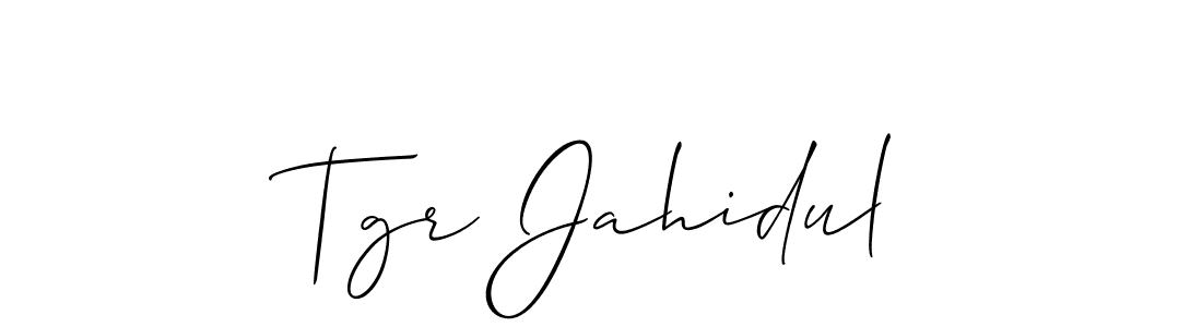 Use a signature maker to create a handwritten signature online. With this signature software, you can design (Allison_Script) your own signature for name Tgr Jahidul. Tgr Jahidul signature style 2 images and pictures png