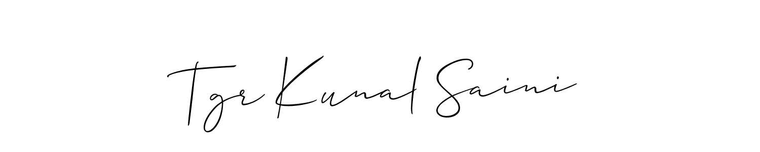 Design your own signature with our free online signature maker. With this signature software, you can create a handwritten (Allison_Script) signature for name Tgr Kunal Saini. Tgr Kunal Saini signature style 2 images and pictures png