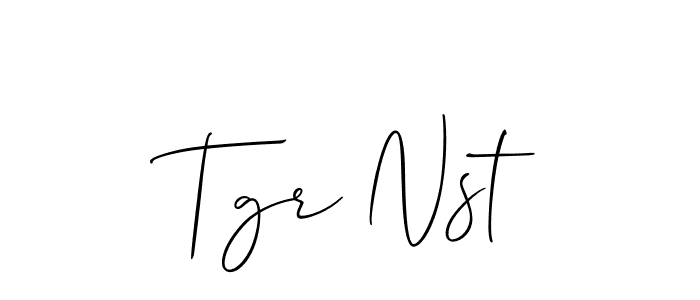 Make a beautiful signature design for name Tgr Nst. With this signature (Allison_Script) style, you can create a handwritten signature for free. Tgr Nst signature style 2 images and pictures png
