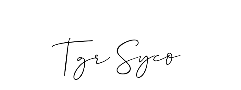 Once you've used our free online signature maker to create your best signature Allison_Script style, it's time to enjoy all of the benefits that Tgr Syco name signing documents. Tgr Syco signature style 2 images and pictures png