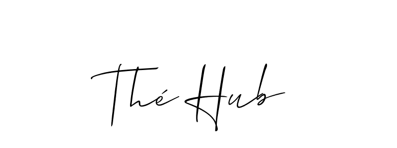 Make a beautiful signature design for name Thé Hub. With this signature (Allison_Script) style, you can create a handwritten signature for free. Thé Hub signature style 2 images and pictures png