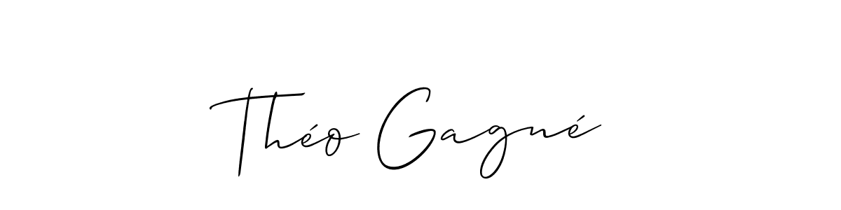 Also You can easily find your signature by using the search form. We will create Théo Gagné name handwritten signature images for you free of cost using Allison_Script sign style. Théo Gagné signature style 2 images and pictures png