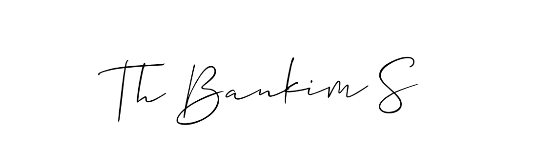 if you are searching for the best signature style for your name Th Bankim S. so please give up your signature search. here we have designed multiple signature styles  using Allison_Script. Th Bankim S signature style 2 images and pictures png