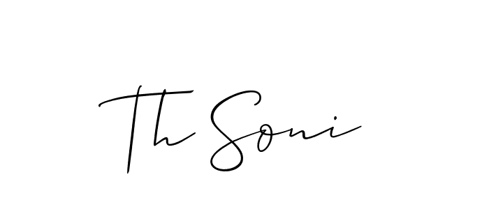 Allison_Script is a professional signature style that is perfect for those who want to add a touch of class to their signature. It is also a great choice for those who want to make their signature more unique. Get Th Soni name to fancy signature for free. Th Soni signature style 2 images and pictures png