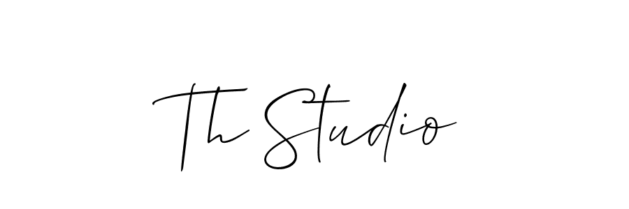 Make a beautiful signature design for name Th Studio. With this signature (Allison_Script) style, you can create a handwritten signature for free. Th Studio signature style 2 images and pictures png