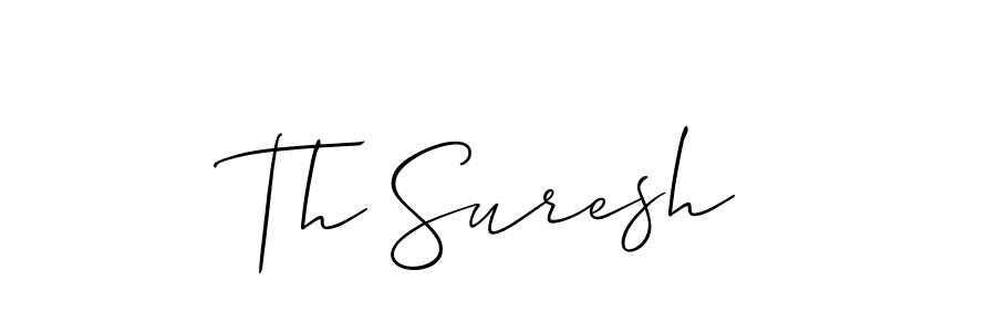 if you are searching for the best signature style for your name Th Suresh. so please give up your signature search. here we have designed multiple signature styles  using Allison_Script. Th Suresh signature style 2 images and pictures png