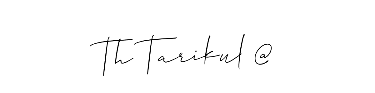 The best way (Allison_Script) to make a short signature is to pick only two or three words in your name. The name Th Tarikul @ include a total of six letters. For converting this name. Th Tarikul @ signature style 2 images and pictures png