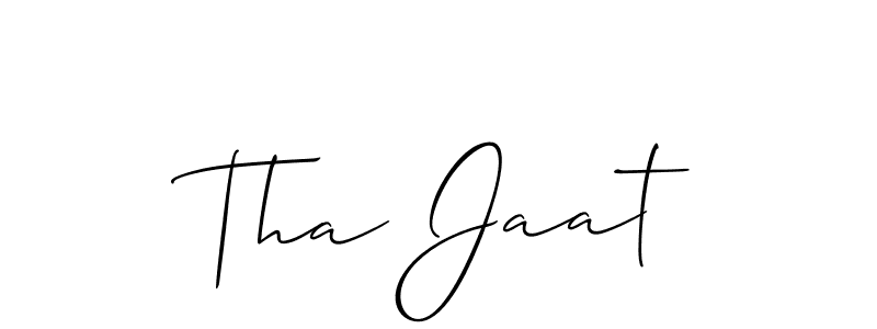 How to make Tha Jaat signature? Allison_Script is a professional autograph style. Create handwritten signature for Tha Jaat name. Tha Jaat signature style 2 images and pictures png