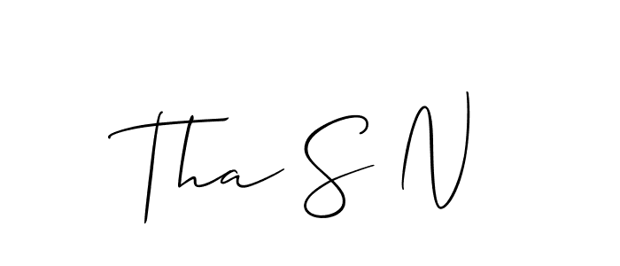 Create a beautiful signature design for name Tha S N. With this signature (Allison_Script) fonts, you can make a handwritten signature for free. Tha S N signature style 2 images and pictures png