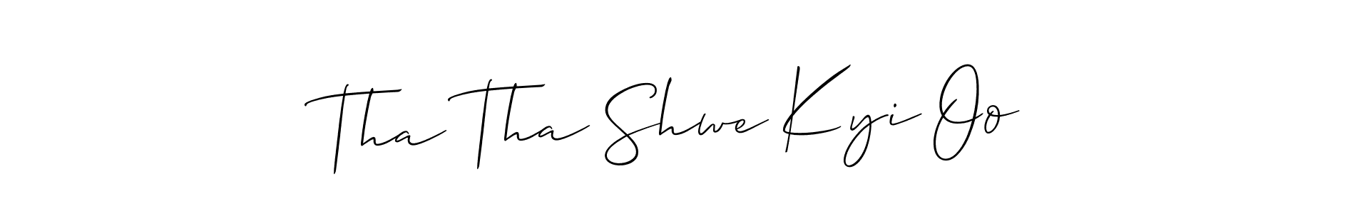 It looks lik you need a new signature style for name Tha Tha Shwe Kyi Oo. Design unique handwritten (Allison_Script) signature with our free signature maker in just a few clicks. Tha Tha Shwe Kyi Oo signature style 2 images and pictures png