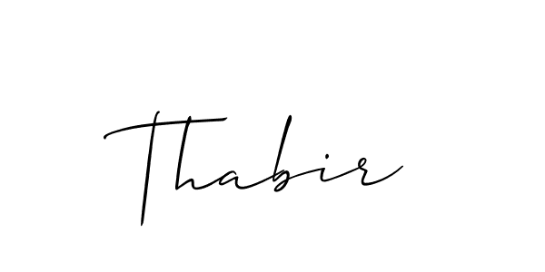 Allison_Script is a professional signature style that is perfect for those who want to add a touch of class to their signature. It is also a great choice for those who want to make their signature more unique. Get Thabir name to fancy signature for free. Thabir signature style 2 images and pictures png