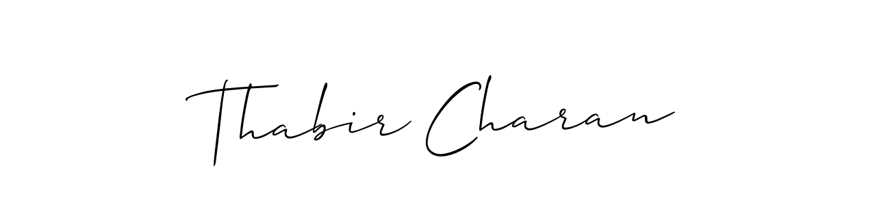 How to make Thabir Charan signature? Allison_Script is a professional autograph style. Create handwritten signature for Thabir Charan name. Thabir Charan signature style 2 images and pictures png