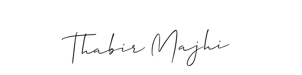 Make a beautiful signature design for name Thabir Majhi. With this signature (Allison_Script) style, you can create a handwritten signature for free. Thabir Majhi signature style 2 images and pictures png