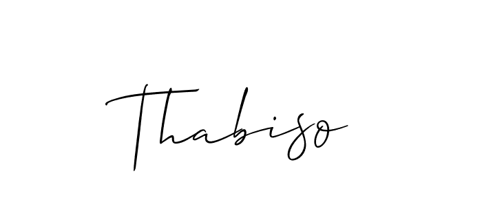 Design your own signature with our free online signature maker. With this signature software, you can create a handwritten (Allison_Script) signature for name Thabiso. Thabiso signature style 2 images and pictures png