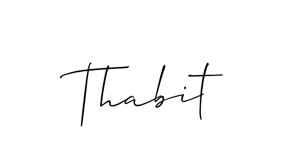 Also we have Thabit name is the best signature style. Create professional handwritten signature collection using Allison_Script autograph style. Thabit signature style 2 images and pictures png