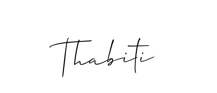 Design your own signature with our free online signature maker. With this signature software, you can create a handwritten (Allison_Script) signature for name Thabiti. Thabiti signature style 2 images and pictures png