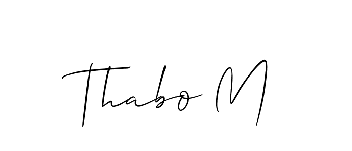 Also we have Thabo M name is the best signature style. Create professional handwritten signature collection using Allison_Script autograph style. Thabo M signature style 2 images and pictures png