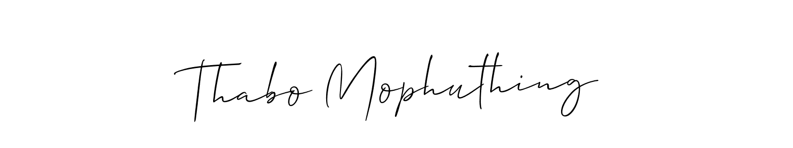 if you are searching for the best signature style for your name Thabo Mophuthing. so please give up your signature search. here we have designed multiple signature styles  using Allison_Script. Thabo Mophuthing signature style 2 images and pictures png