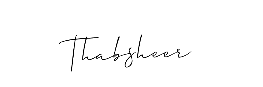 The best way (Allison_Script) to make a short signature is to pick only two or three words in your name. The name Thabsheer include a total of six letters. For converting this name. Thabsheer signature style 2 images and pictures png