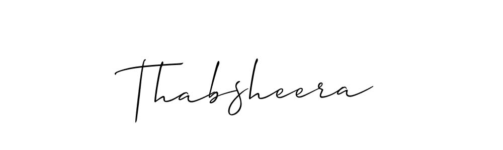 Design your own signature with our free online signature maker. With this signature software, you can create a handwritten (Allison_Script) signature for name Thabsheera. Thabsheera signature style 2 images and pictures png