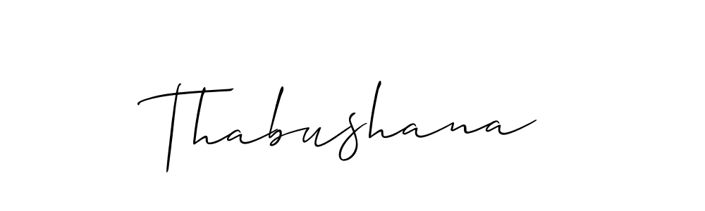 Make a beautiful signature design for name Thabushana. With this signature (Allison_Script) style, you can create a handwritten signature for free. Thabushana signature style 2 images and pictures png