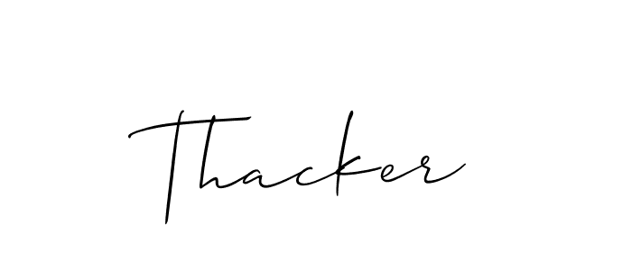 Use a signature maker to create a handwritten signature online. With this signature software, you can design (Allison_Script) your own signature for name Thacker. Thacker signature style 2 images and pictures png