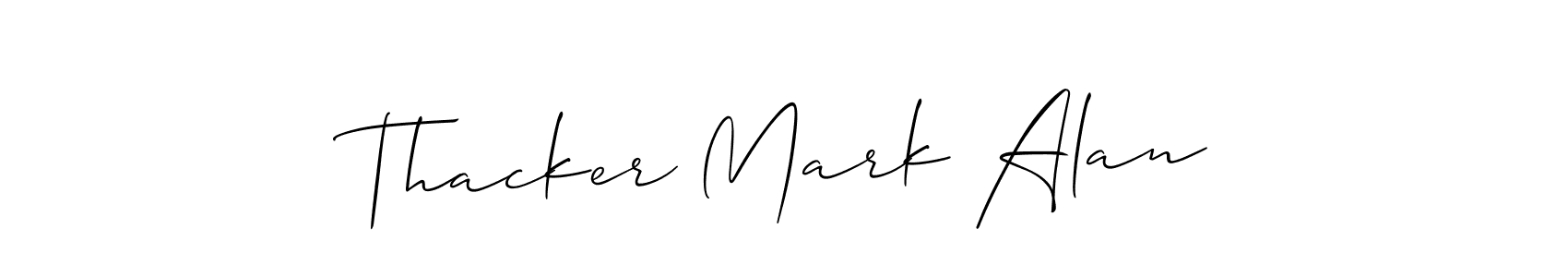 How to make Thacker Mark Alan name signature. Use Allison_Script style for creating short signs online. This is the latest handwritten sign. Thacker Mark Alan signature style 2 images and pictures png