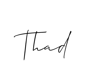 Make a beautiful signature design for name Thad. With this signature (Allison_Script) style, you can create a handwritten signature for free. Thad signature style 2 images and pictures png