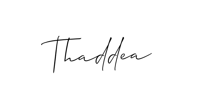 Design your own signature with our free online signature maker. With this signature software, you can create a handwritten (Allison_Script) signature for name Thaddea. Thaddea signature style 2 images and pictures png