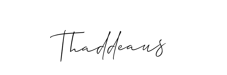 How to make Thaddeaus signature? Allison_Script is a professional autograph style. Create handwritten signature for Thaddeaus name. Thaddeaus signature style 2 images and pictures png