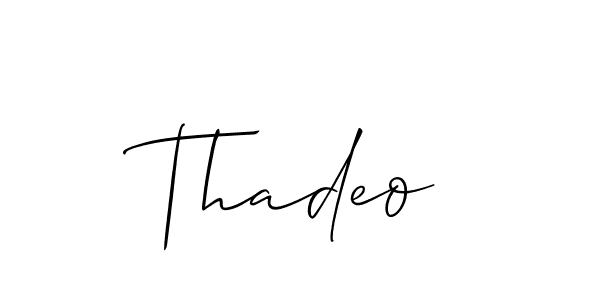Once you've used our free online signature maker to create your best signature Allison_Script style, it's time to enjoy all of the benefits that Thadeo name signing documents. Thadeo signature style 2 images and pictures png