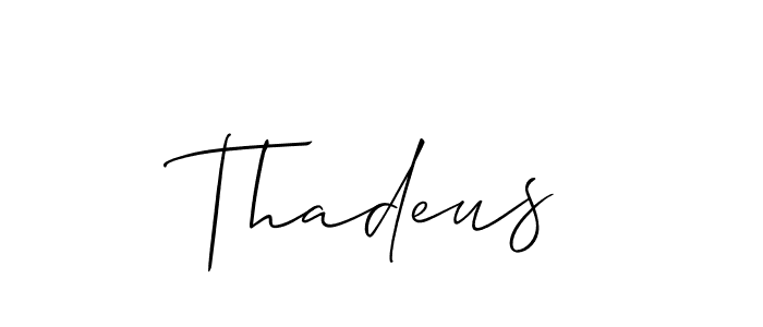 Create a beautiful signature design for name Thadeus. With this signature (Allison_Script) fonts, you can make a handwritten signature for free. Thadeus signature style 2 images and pictures png
