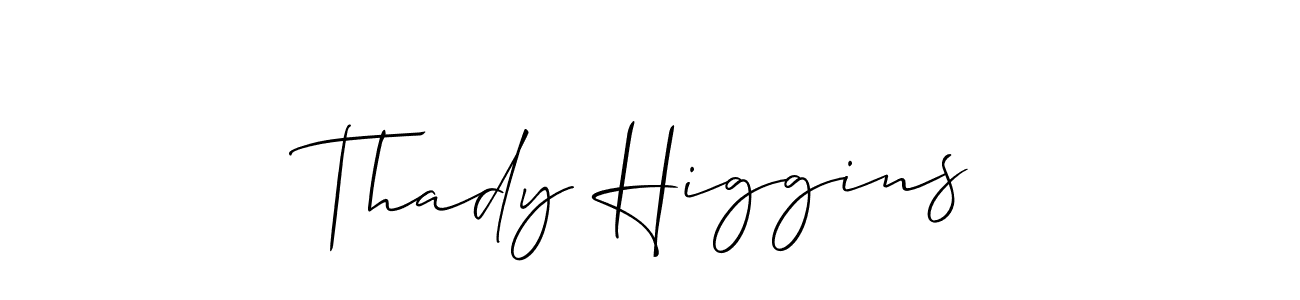 if you are searching for the best signature style for your name Thady Higgins. so please give up your signature search. here we have designed multiple signature styles  using Allison_Script. Thady Higgins signature style 2 images and pictures png