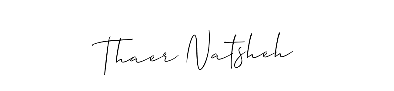 Also You can easily find your signature by using the search form. We will create Thaer Natsheh name handwritten signature images for you free of cost using Allison_Script sign style. Thaer Natsheh signature style 2 images and pictures png