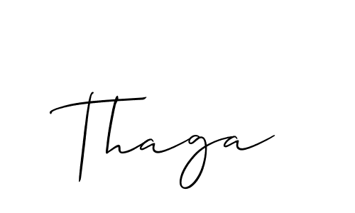 Make a beautiful signature design for name Thaga. With this signature (Allison_Script) style, you can create a handwritten signature for free. Thaga signature style 2 images and pictures png