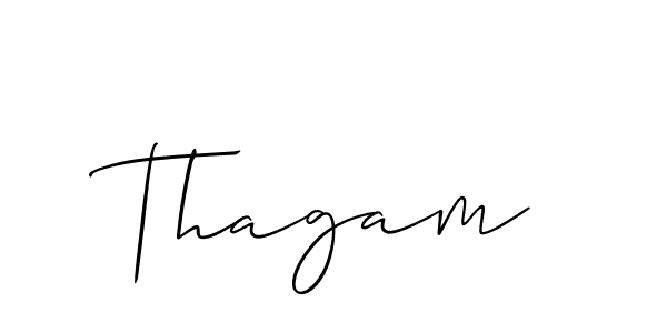 Use a signature maker to create a handwritten signature online. With this signature software, you can design (Allison_Script) your own signature for name Thagam. Thagam signature style 2 images and pictures png