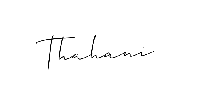 Thahani stylish signature style. Best Handwritten Sign (Allison_Script) for my name. Handwritten Signature Collection Ideas for my name Thahani. Thahani signature style 2 images and pictures png