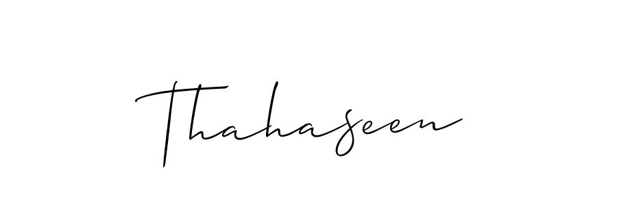 How to Draw Thahaseen signature style? Allison_Script is a latest design signature styles for name Thahaseen. Thahaseen signature style 2 images and pictures png