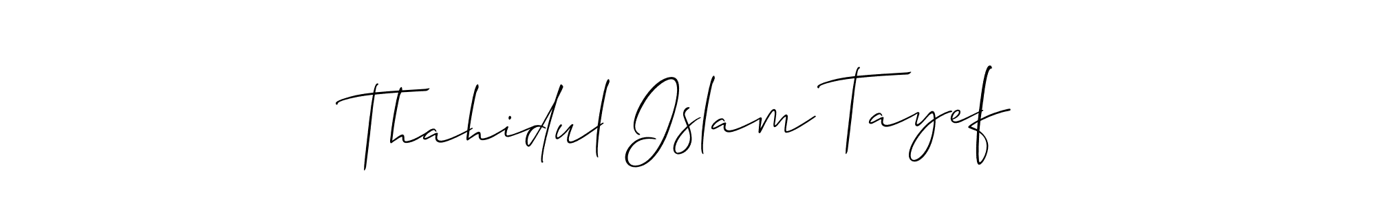 Also You can easily find your signature by using the search form. We will create Thahidul Islam Tayef name handwritten signature images for you free of cost using Allison_Script sign style. Thahidul Islam Tayef signature style 2 images and pictures png