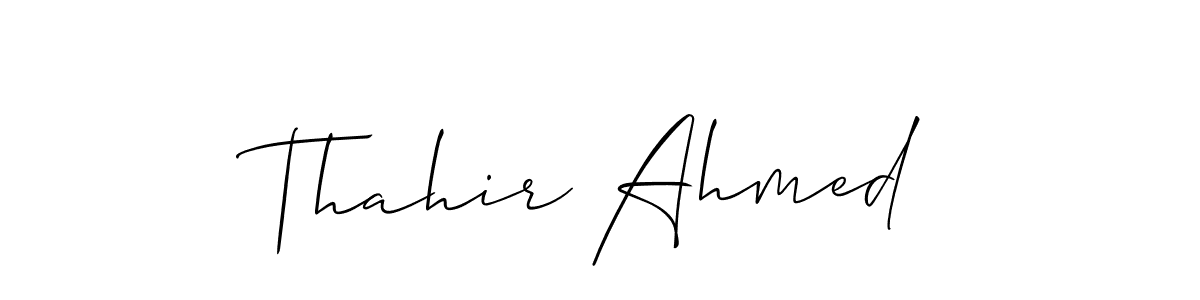 Similarly Allison_Script is the best handwritten signature design. Signature creator online .You can use it as an online autograph creator for name Thahir Ahmed. Thahir Ahmed signature style 2 images and pictures png