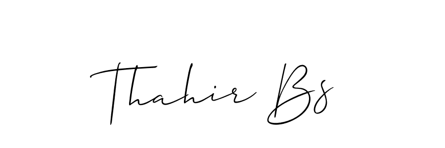 Design your own signature with our free online signature maker. With this signature software, you can create a handwritten (Allison_Script) signature for name Thahir Bs. Thahir Bs signature style 2 images and pictures png