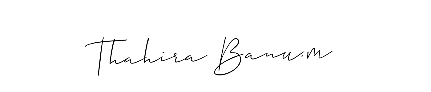 Best and Professional Signature Style for Thahira Banu.m. Allison_Script Best Signature Style Collection. Thahira Banu.m signature style 2 images and pictures png