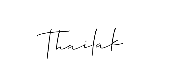 Use a signature maker to create a handwritten signature online. With this signature software, you can design (Allison_Script) your own signature for name Thailak. Thailak signature style 2 images and pictures png