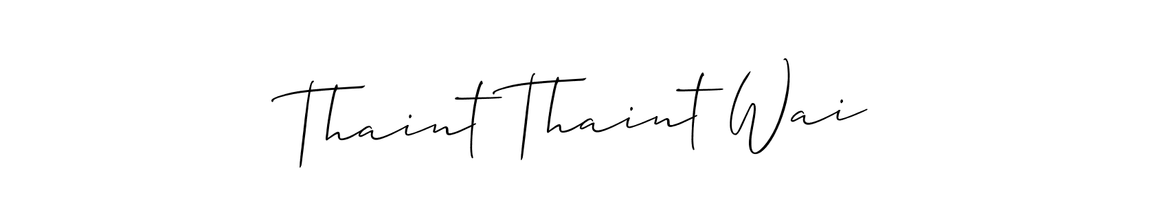 Make a short Thaint Thaint Wai signature style. Manage your documents anywhere anytime using Allison_Script. Create and add eSignatures, submit forms, share and send files easily. Thaint Thaint Wai signature style 2 images and pictures png