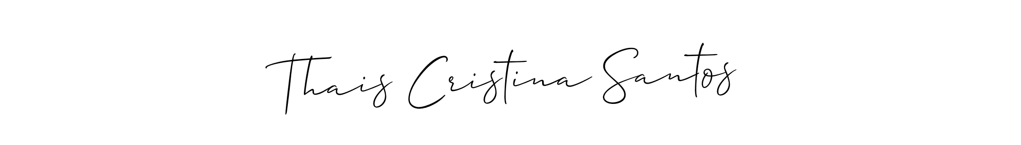 The best way (Allison_Script) to make a short signature is to pick only two or three words in your name. The name Thais Cristina Santos include a total of six letters. For converting this name. Thais Cristina Santos signature style 2 images and pictures png