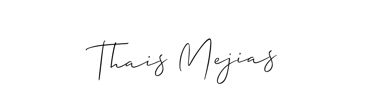 Create a beautiful signature design for name Thais Mejias. With this signature (Allison_Script) fonts, you can make a handwritten signature for free. Thais Mejias signature style 2 images and pictures png