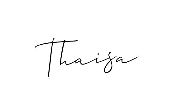 Use a signature maker to create a handwritten signature online. With this signature software, you can design (Allison_Script) your own signature for name Thaisa. Thaisa signature style 2 images and pictures png